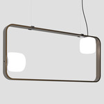 Groove Horizontal Pendant - Bronze / Matte White