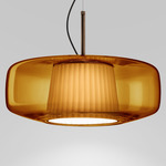 Plisse Pendant - Bronze / Dark Amber