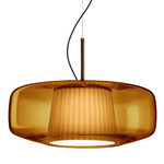 Plisse Pendant - Matte Bronze / Dark Amber / Ivory Plisse