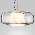 Plisse Pendant - Matte Steel / Clear