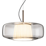 Plisse Pendant - Matte Bronze / Crystal / Ivory Plisse