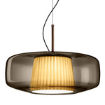 Plisse Pendant - Matte Bronze / Smoky / Ivory Plisse