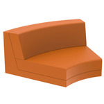 Pixel Curved Modular Seat - Matte Orange