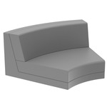 Pixel Curved Modular Seat - Matte Steel