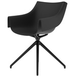 Manta Swivel Armchair - Set of 2 - Black / Black