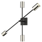 Calumet Double Wall Sconce - Matte Black / Polished Nickel