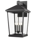 Beacon Outdoor Wall Light - Black / Clear Beveled