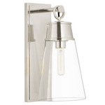 Wentworth Wall Sconce - Polished Nickel / Clear