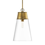 Wentworth Pendant - Rubbed Brass / Clear