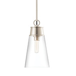 Wentworth Pendant - Brushed Nickel / Clear