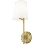 Winward Wall Sconce - Rubbed Brass / White