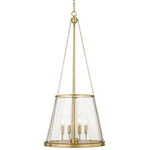 Prescott Pendant - Rubbed Brass / Clear