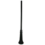3IN Fitter Outdoor Round Post w/Fluted Base - 8 Foot - Black