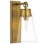 Wentworth Wall Sconce - Rubbed Brass / Clear