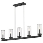 Marlow Outdoor Linear - Matte Black / Clear Seedy