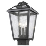 Bayland Outdoor Post Light with Square Fitter - Black / Clear Seedy
