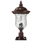 Armstrong Outdoor Pier Light with Traditional Base - Bronze / Clear Water