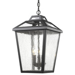 Bayland Outdoor Pendant - Black / Clear Seedy