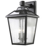 Bayland Outdoor Wall Light - Black / Clear Seedy