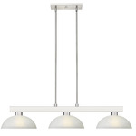 Cobalt Linear Dome Chandelier - Brushed Nickel / White Linen