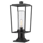 Sheridan Outdoor Pier Light with Traditional Base - Black / Clear Seedy