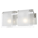 Zephyr Bathroom Vanity Light - Brushed Nickel / Frost / Clear