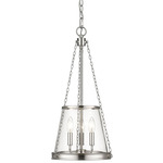 Prescott Pendant - Polished Nickel / Clear