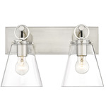 Harper Bathroom Vanity Light - Brushed Nickel / Clear