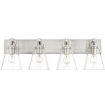 Harper Bathroom Vanity Light - Brushed Nickel / Clear