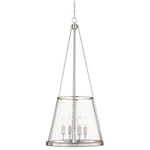 Prescott Pendant - Brushed Nickel / Clear