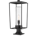 Sheridan Outdoor Pier Light with Traditional Base - Black / Clear Seedy