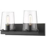 Callista Bathroom Vanity Light - Matte Black / Clear