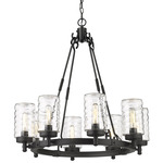 Tahoe Outdoor Chandelier - Matte Black / Clear