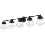 Vaughn Bathroom Vanity Light - Matte Black / Clear Seedy