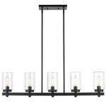 Tahoe Outdoor Linear Chandelier - Matte Black / Clear