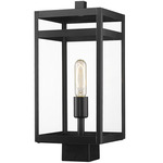 Nuri Outdoor Post Light with Square Fitter - Black / Clear
