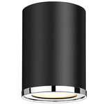 Arlo Cylinder Ceiling Light - Matte Black / Chrome