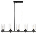 Tahoe Outdoor Linear Chandelier - Ashen Bamboard / Clear