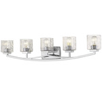 Zaid Bathroom Vanity Light - Chrome / Chisel Glass