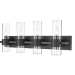 Lawson Bathroom Vanity Light - Matte Black / Clear