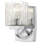Zaid Wall Sconce - Chrome / Chisel Glass