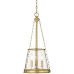 Prescott Pendant - Rubbed Brass / Clear