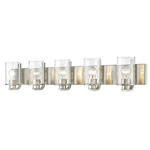 Beckett Bathroom Vanity Light - Brushed Nickel / Clear Seedy