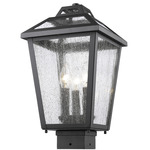 Bayland Outdoor Post Light with Square Fitter - Oil Rubbed Bronze / Clear Seedy
