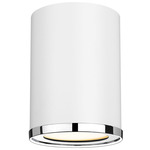 Arlo Cylinder Ceiling Light - Matte White / Chrome