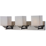 Quube Bathroom Vanity Light - Chrome / Matte Opal