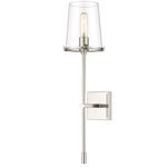 Callista Torch Wall Sconce - Polished Nickel / Clear