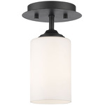 Bordeaux Mini Semi-Flush Ceiling Light - Bronze / Matte Opal