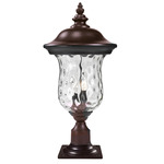 Armstrong Outdoor Pier Light with Traditional Base - Bronze / Clear Water