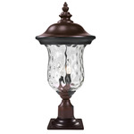 Armstrong Outdoor Pier Light with Traditional Base - Bronze / Clear Water